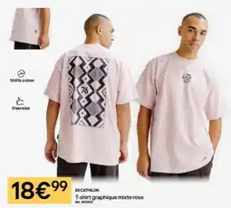 Decathlon Decathlon - t-shirt graphique mixte rose offre
