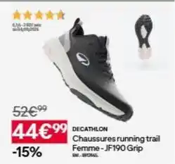 Decathlon Decathlon - chaussures running trail femme-jf190 grip offre