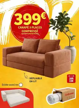 Conforama Canape 3 places compresse offre