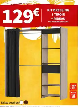 Conforama Chêne - kit dressing 1 tiroir + rideau offre