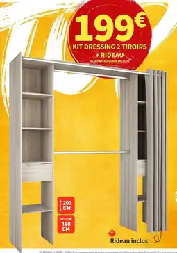 Conforama Chêne - kit dressing 2 tiroirs rideau offre