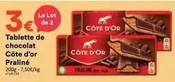 Hmarket Côte d'or - tablette de chocolat offre