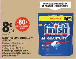 E.Leclerc Finish Tablettes lave-vaisselle offre