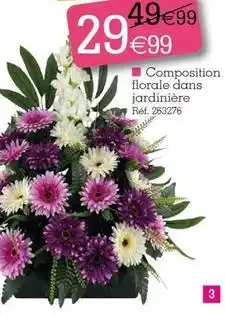 Kandy Composition florale dans jardinière offre