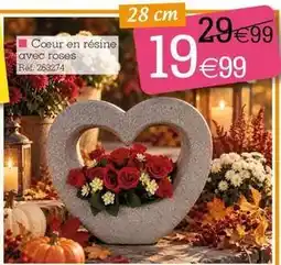 Kandy Coeur en résine avec roses offre