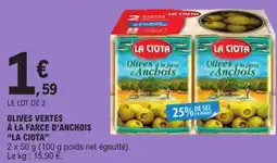 E.Leclerc LA CIOTA Olives à la farce d'Anchois offre