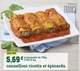 Fresh cannelloni ricotta et épinards offre