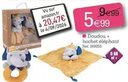Kandy Dodo - doudou + hochet éléphant offre