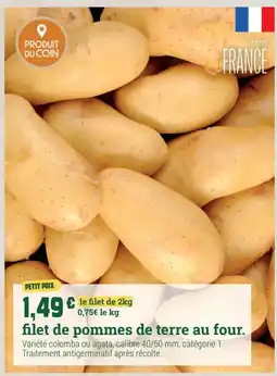 Fresh filet de pommes de terre au four offre
