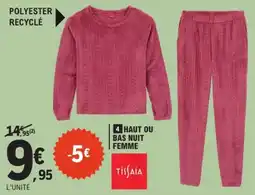 E.Leclerc Tissaia Haut ou bas nuit femme offre