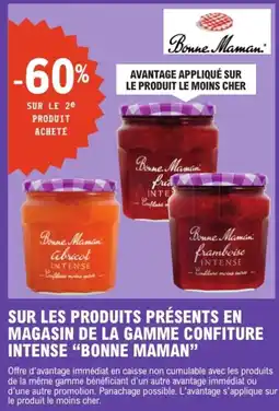 E.Leclerc Bonne Maman sur les produits presents en magasin de la gamme confiture intense offre