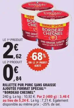 E.Leclerc Express BORDEAU CHESNEL Rillettes Pur Porc offre