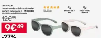 DECATHLON Lunettes de soleil randonnée enfant catégorie 3-MHB140