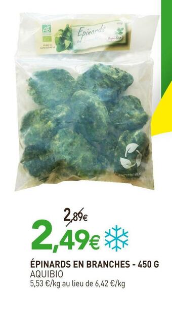 naturéO Aquibio épinards en branches offre