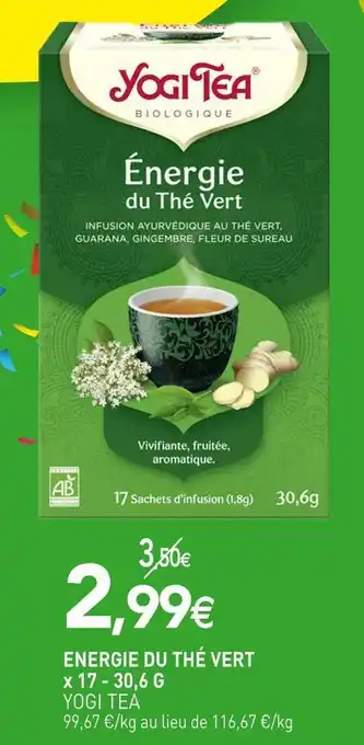 naturéO Yogi tea energie du thé vert offre