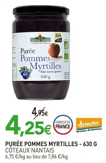 naturéO Côteaux nantais purée pommes myrtilles offre