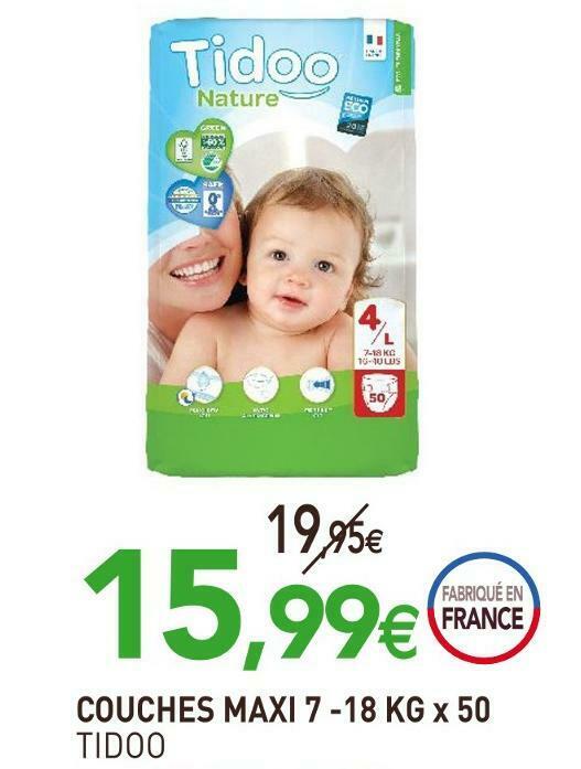 Promo Tidoo couches maxi 7 18 kg x 50 chez naturéO