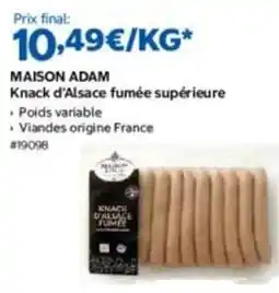 Costco Adam - maison adam knack d'alsace fumée supérieure offre