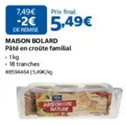 Costco Maison bolard - pâté en croûte familial offre