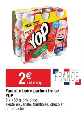 Cora x Carrefour Yaourt à boire parfum fraise YOP offre