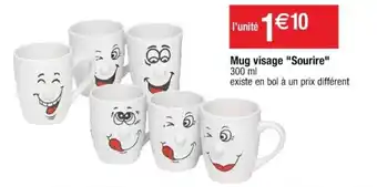 Cora x Carrefour Mug visage "sourire" offre