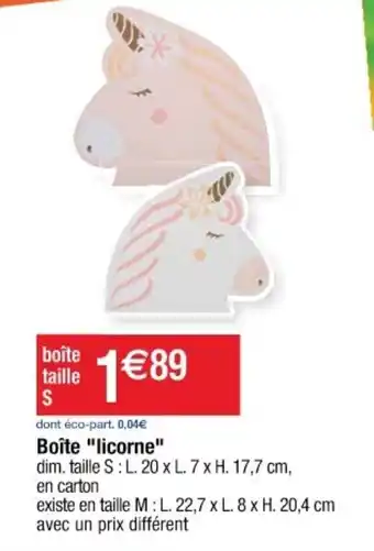 Cora x Carrefour Boîte "licorne" offre