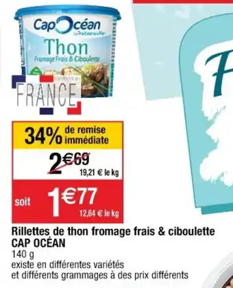 Cora x Carrefour Rillettes de thon fromage frais & ciboulette cap océan offre