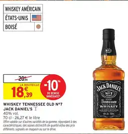 Intermarché Express JACK DANIEL'S WHISKEY TENNESSEE OLD N°7 offre