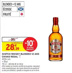 Intermarché Express CHIVAS REGAL SCOTCH WHISKY BLENDED 12 ANS offre
