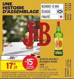 Intermarché Express J&B Scotch Whisky Blended Rare offre