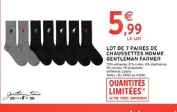 Intermarché Express Lot de 7 paires de chaussettes homme gentleman farmer offre