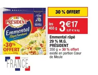 Cora x Carrefour Emmental râpé 29% M.G. offre