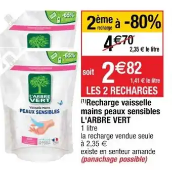 Recharge vaisselle mains peaux sensibles L'ARBRE VERT