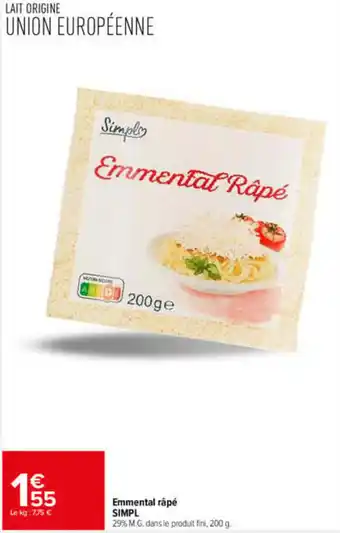 SIMPL Emmental râpé