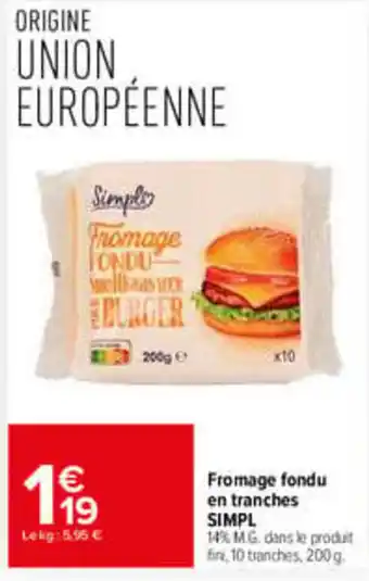 SIMPL Fromage fondu en tranches