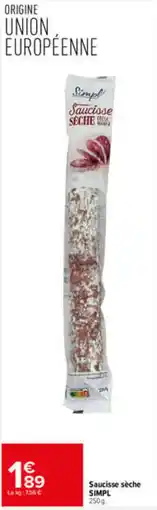 Carrefour Market SIMPL Saucisse sèche offre