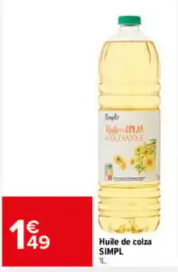 Carrefour Market Simpl Huile de colza offre