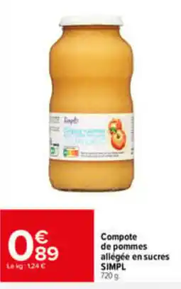 Carrefour Market SIMPL Compote de pommes offre
