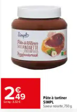 Carrefour Market SIMPL Pâte à tartiner offre