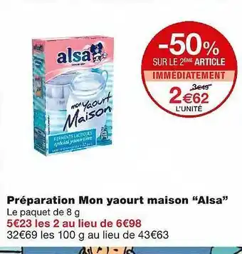 Monoprix Préparation Mon Yaourt Maison offre