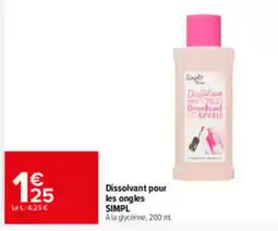 Carrefour SIMPL Dissolvant pour les ongles offre