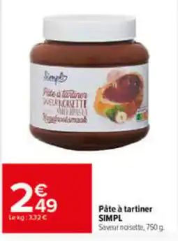 Carrefour SIMPL Pâte à tartiner offre