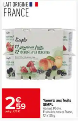 Carrefour SIMPL Yaourts aux fruits offre