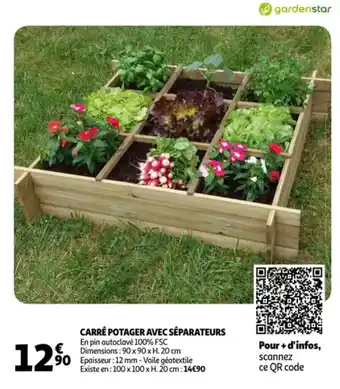 Auchan Carré potager avec séparateurs offre
