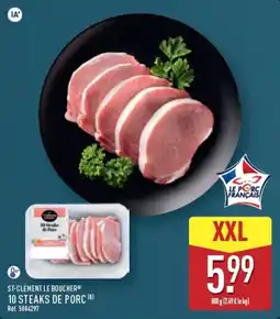 ALDI ST-CLÉMENT LE BOUCHER 10 STEAKS DE PORC offre