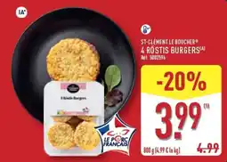 ALDI ST-CLÉMENT LE BOUCHER 4 RÖSTIS BURGERS offre