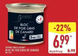 ALDI GOURMET BLOC DE FOIE GRAS DE CANARD offre