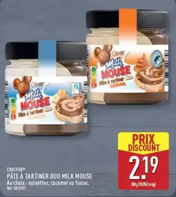 ALDI CHOEUR PÂTE À TARTINER DUO MILK MOUSE offre