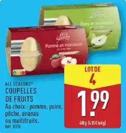 ALDI All Seasons Coupelles de fruits offre