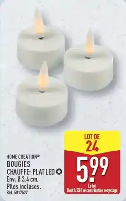 ALDI HOME CREATION BOUGIES CHAUFFE-PLAT LED offre